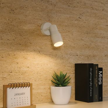 VK Lighting Iluma - wand- en plafondlamp - Ø 8 x 17,8 cm - beige