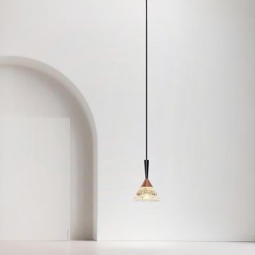 Nova Luce Paluz - hanglamp - Ø 10,5 x 180 cm - 7W LED incl. - mat zwart en roségoud