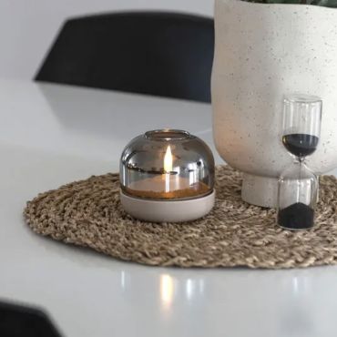 Konstsmide - decoratieve kaars op batterijen - Ø 8,5 x 7,5 cm - beige