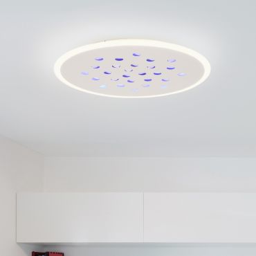 Nova Luce Astro - plafondlamp met afstandsbediening - Ø 60,3 x 5 cm - 40W dimbare LED incl. - zandwit