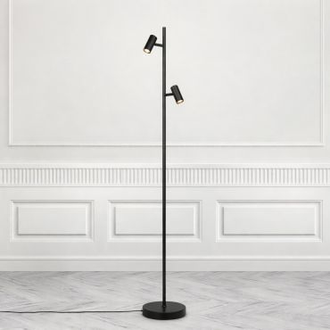 Nordlux Omari - vloerlamp - 3 x 20 x 141 cm - 3 stappen dimmer - 2x 3,2W LED incl. - zwart