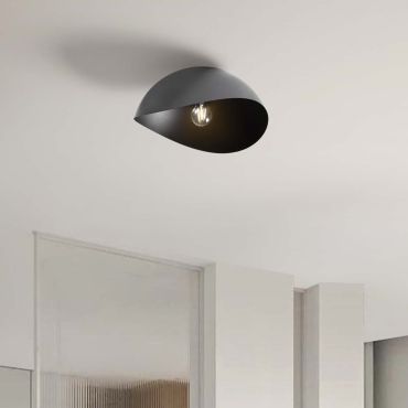 Nova Luce Opsi - plafondlamp - Ø 40 x 20 cm - zandzwart