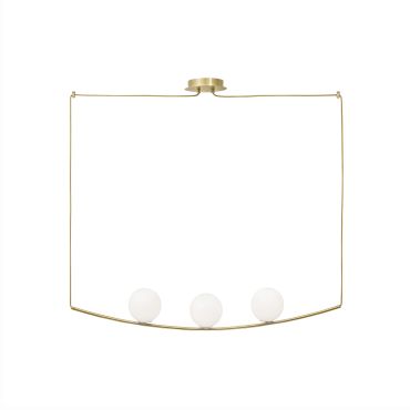 Nova Luce Vitton - hanglamp - 180 x 15 x 120 cm - messing en wit