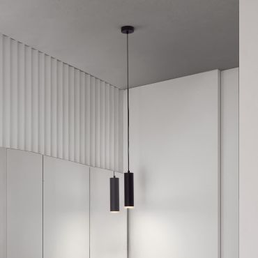 Nova Luce Mao - hanglamp - Ø 5,5 x 200 cm - IP44 - zandzwart