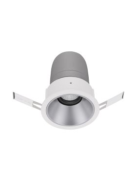 Nova Luce Homer - inbouwspot - Ø 85 mm - inbouwmaat 75 mm - 15W LED incl. - 24° lichtbundel - wit met aluminium