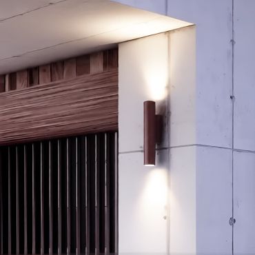 Nova Luce Torrin - buiten wandverlichting - Ø 4,5 x 23 x 7,5 cm - 6W LED incl. - IP65 - corten
