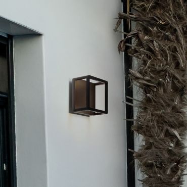 Nova Luce Misti - buiten wandverlichting - 18 x 18 x 13 cm - 9W LED incl. - IP65 - donker antraciet