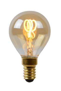 Lucide LED filament lamp - Ø 4,5 x 7 cm - E14 - 3W dimbaar - 2200K - amber