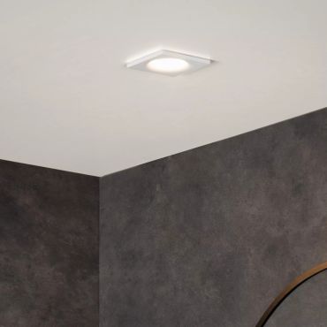 Lucide Ziva - inbouwspot - 85 x 85 mm, Ø 75 mm inbouwmaat - IP44 - wit