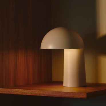 Design For The People Faye - oplaadbare tafellamp - Ø 17,3 x 22 cm - dimbare LED incl. - beige