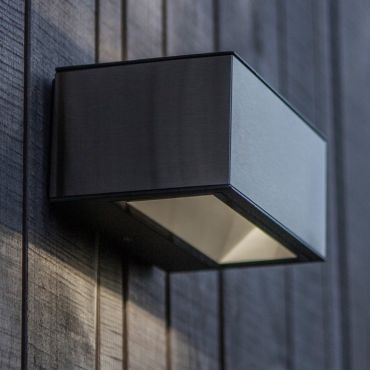 Lutec Gemini - buiten wandlamp - 14 x 9 x 6 cm - 10,5W LED incl. - IP54 - roestvrij staal