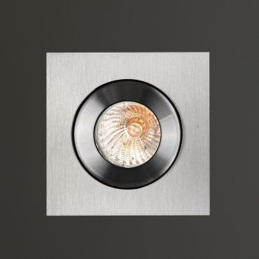Maxlight Shower - inbouwspot 1L - 60 x 60 mm, Ø 46 mm inbouwmaat - IP44 - geborsteld aluminium