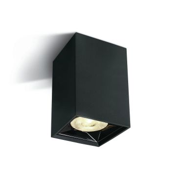 SHOWROOMMODEL - ONE Light Mirror Square Boxes - opbouwspot 1L - 4,9 x 4,9 x 8,2 cm - 6W LED incl. - zwart