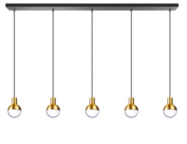 ETH Drop - hanglamp - Ø 10 x 200 cm - zwart en goud