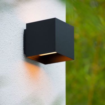 Lucide Exeter - buiten wandverlichting - 15 x 17 x 15 cm - IP44 - zwart