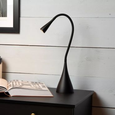 Lucide Zozy - tafellamp - Ø 11,2 x 48,5 cm - 4W LED incl. - 3 stappen dimbaar - zwart