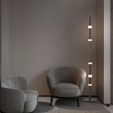 Nova Luce Marlow - vloerlamp - Ø 30 x 170 cm - 18W LED incl. - antraciet