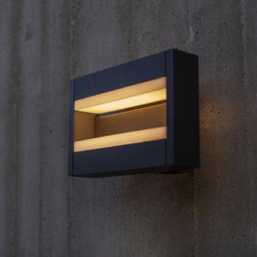 Lutec Conroy - buiten wandverlichting - 22,5 x 15,5 x 9,7 cm - 17,8W LED incl. - IP44 - antraciet