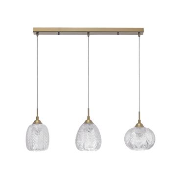 Nova Luce Vario - hanglamp - 76 x 18 x 120 cm - satijn goud en transparant