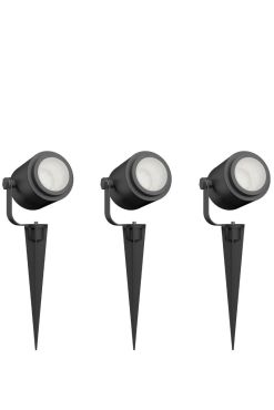 Calex Smart - Outdoor Spotlight set of 3 - 6,5 x 7 x 24 cm - 24V - IP44 - zwart