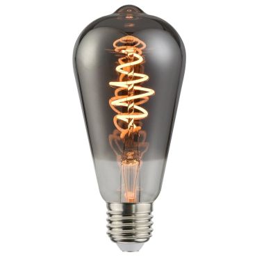 Nordlux LED filament lamp - Ø 14 x 6,4 cm - E27 - 5W dimbaar - 1800K - gerookt