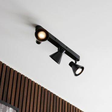 Nordlux Eik 9 - opbouwspot 3L - 45 x 8,6 cm - zwart