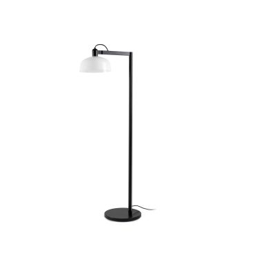 Faro Tatawin - vloerlamp - 30 x 47,4 x 148 cm - satijnzwart en glanswit