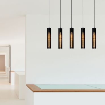 Lucide Lionel - hanglamp - 100 x 11 x 180 cm - zwart