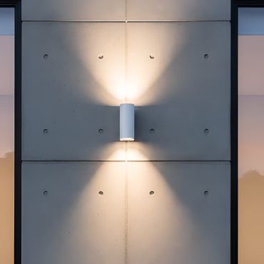 VK Lighting Dust - wandlamp - 7,1 x 17,1 x 9,6 cm - 2 x 6W LED incl. - IP65 - zandwit