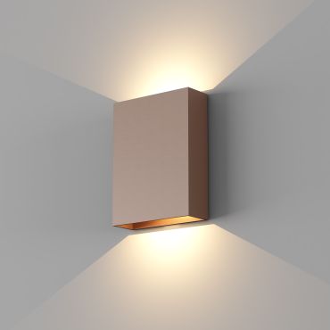 Artdelight Memphis - wandlamp - 4 x 12 x 16 cm - 6W dimbare LED incl. - IP65 - brons geborsteld