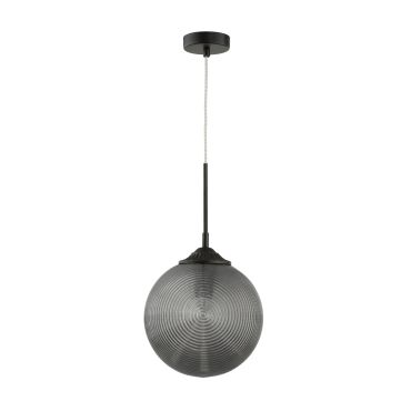 Nova Luce Athena - hanglamp - Ø 25 x 120 cm - rokerig grijs en mat zwart