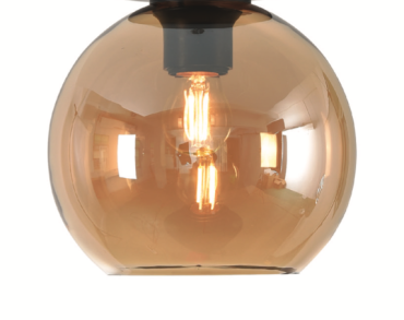 Artdelight Marino - glazen lampenkap - Ø 20 cm - amber