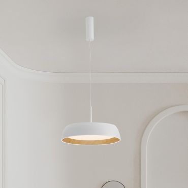 Nova Luce Sigi - hanglamp - Ø 45 x 180 cm - 40W dimbare LED incl. - zandwit en hout