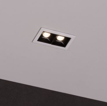 Nova Luce Akira - inbouwspot - 7,1 x 7,2 cm - 72 x 41 mm inbouwmaat - 5W LED incl. - zwart - warm wit