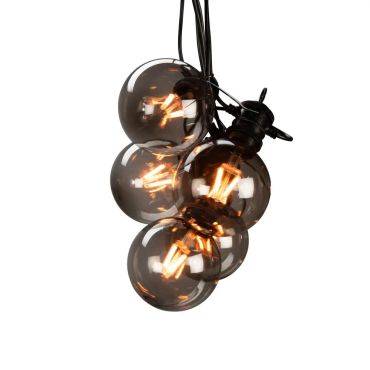 Konstsmide - decoratieve party lichtset met dimfunctie en vervangbare LED - 4,5m lengte met 10m snoer - 10 LED lampen incl. - 7W - IP44 - zwart