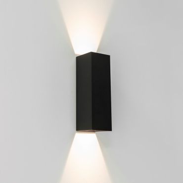 Artdelight Vegas - wandlamp - 8 x 8 x 25 cm - 2 x 4W dimbare LED incl. - IP65 - zwart