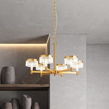 Nova Luce Bion - hanglamp - Ø 70,7 x 120 cm - 38W LED incl. - messing goud