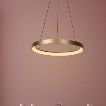 Lucide Vidal - hanglamp - Ø 58 x 70 cm - 50W LED incl. - mat goud/messing
