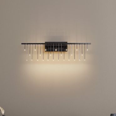 Nova Luce Stellar - wandlamp - 67 x 20 x 10 cm - 11W dimbare LED incl. - zwart chroom