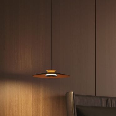 VK Lighting Elise - hanglamp - Ø 25 x 311 cm - 10W dimbare LED incl. - zwart en champagne goud