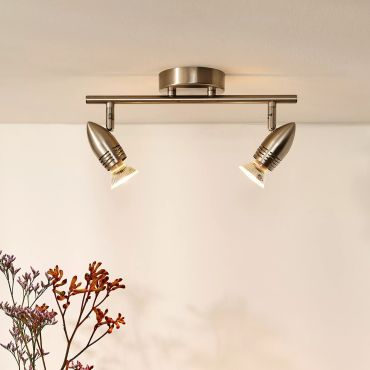 Lucide Caro - opbouwspot - 32 x 10 x 13 cm - 2 x 5W LED incl. - satijn chroom