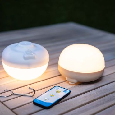 New Garden Cherry - draagbare oplaadbare lichtbron met afstandsbediening - Ø 11 x 9 cm - 8,5W LED incl. - IP54 - beige - 3000K
