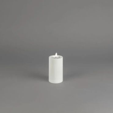 Konstsmide - LED blokkaars op batterijen met flakkervlam - Ø 7 x 12 cm - IP44 - wit