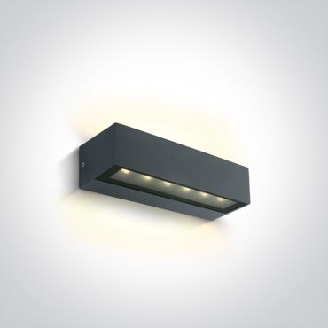ONE Light Linear Outdoor Series Double Sided - wandlamp - 22,2 x 7 x 5 cm - 2 x 6W LED incl. - IP65 - antraciet