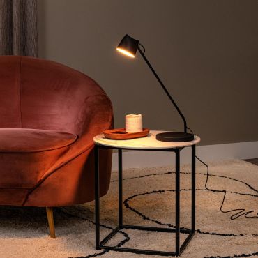 Lucide Milne - tafellamp - 16 x 31,7 x 42 cm - 8W dimbare LED incl. - zwart