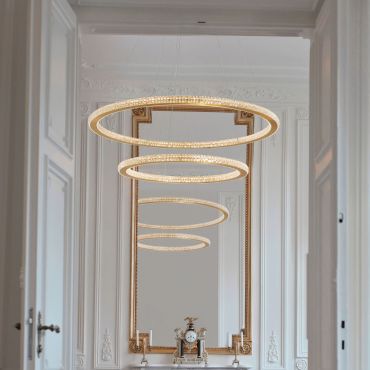 Nova Luce Cilion - hanglamp - Ø 60 x 150 cm - 56W dimbare LED incl. - messing goud