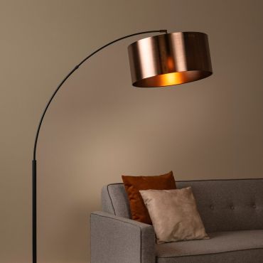 Lucide Rankos - booglamp  - 185 cm - zwart en roestbruin
