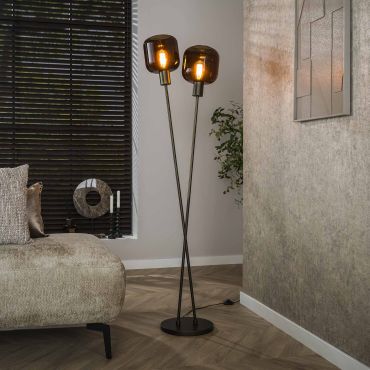 Vico Bronza - vloerlamp - Ø 30 x 167 cm - sienna bruin