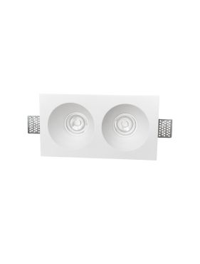 Nova Luce Mib - dubbele inbouwspot - 252 x 58 mm, 258 x 137 mm inbouwmaat - wit gips