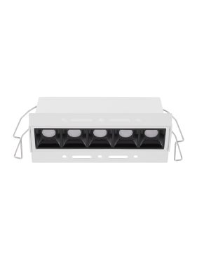 Nova Luce Akira - inbouwspot - 14,3 x 7,2 cm - 144 x 41 mm inbouwmaat - 11W LED incl. - zwart - warm wit